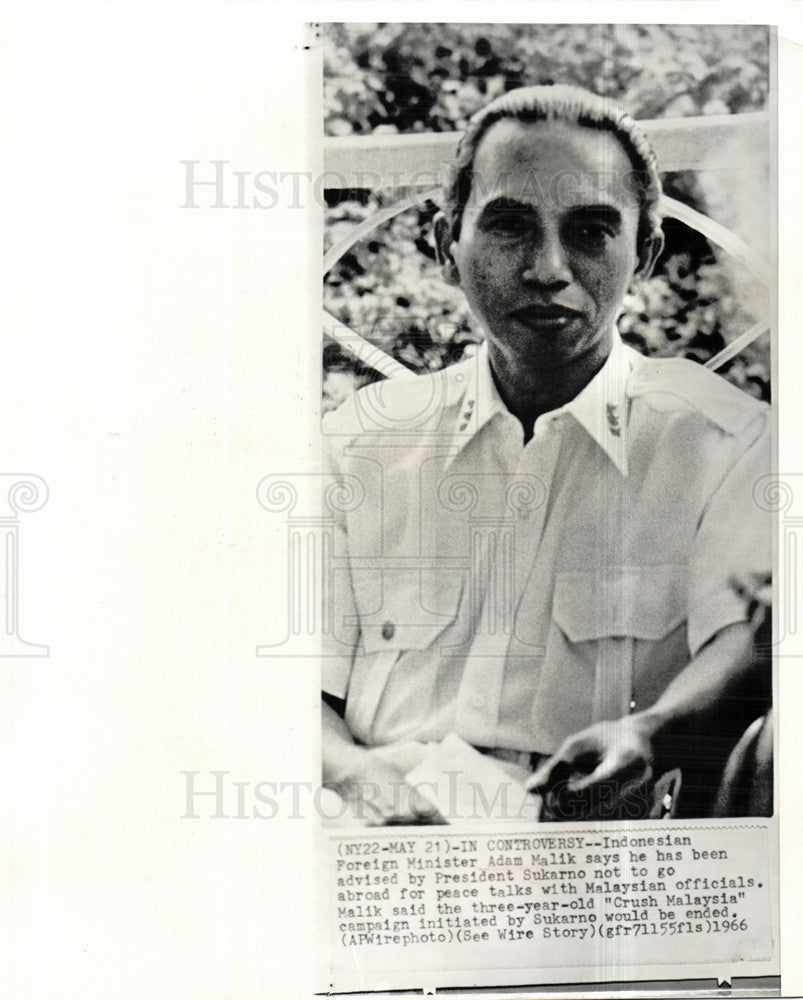 1966 Press Photo Indonesian Foreign Minister Adam Malik - Historic Images