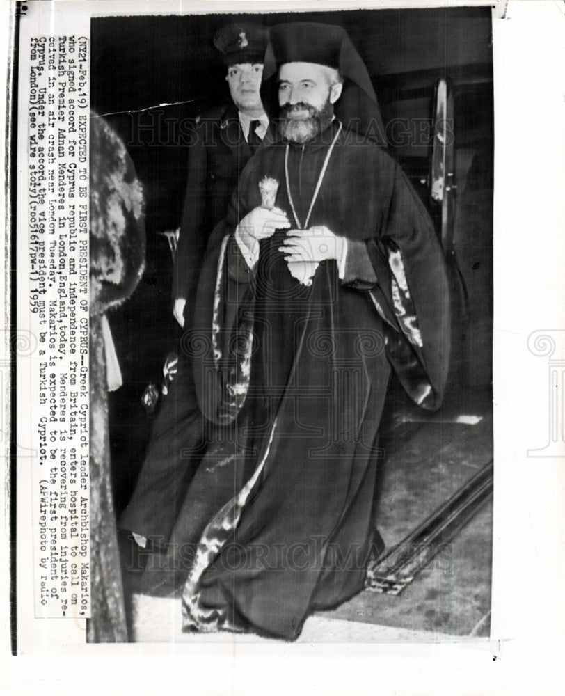 Press Photo Makarios Greek Cypriot leader Archbis. - Historic Images