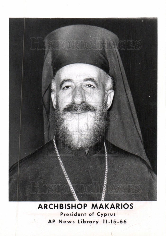 1966 Press Photo Archbishop, makarios, cyprus,president - Historic Images
