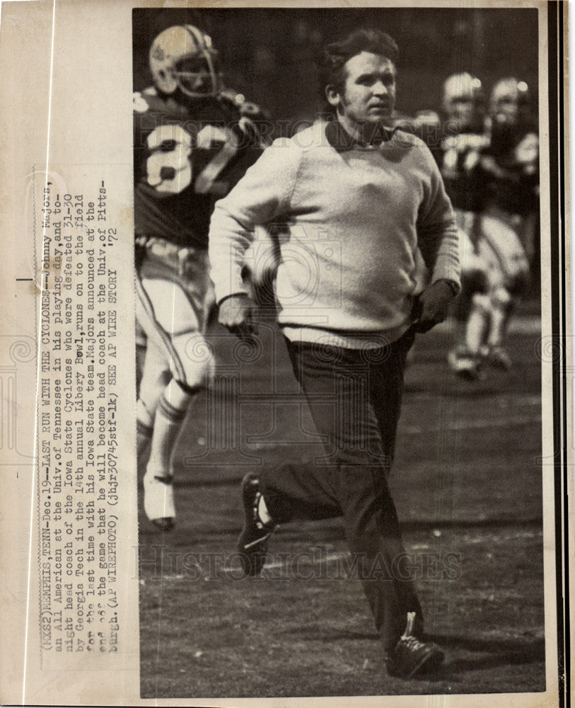 1972 Press Photo Johnny Majors Cyclones head coach - Historic Images