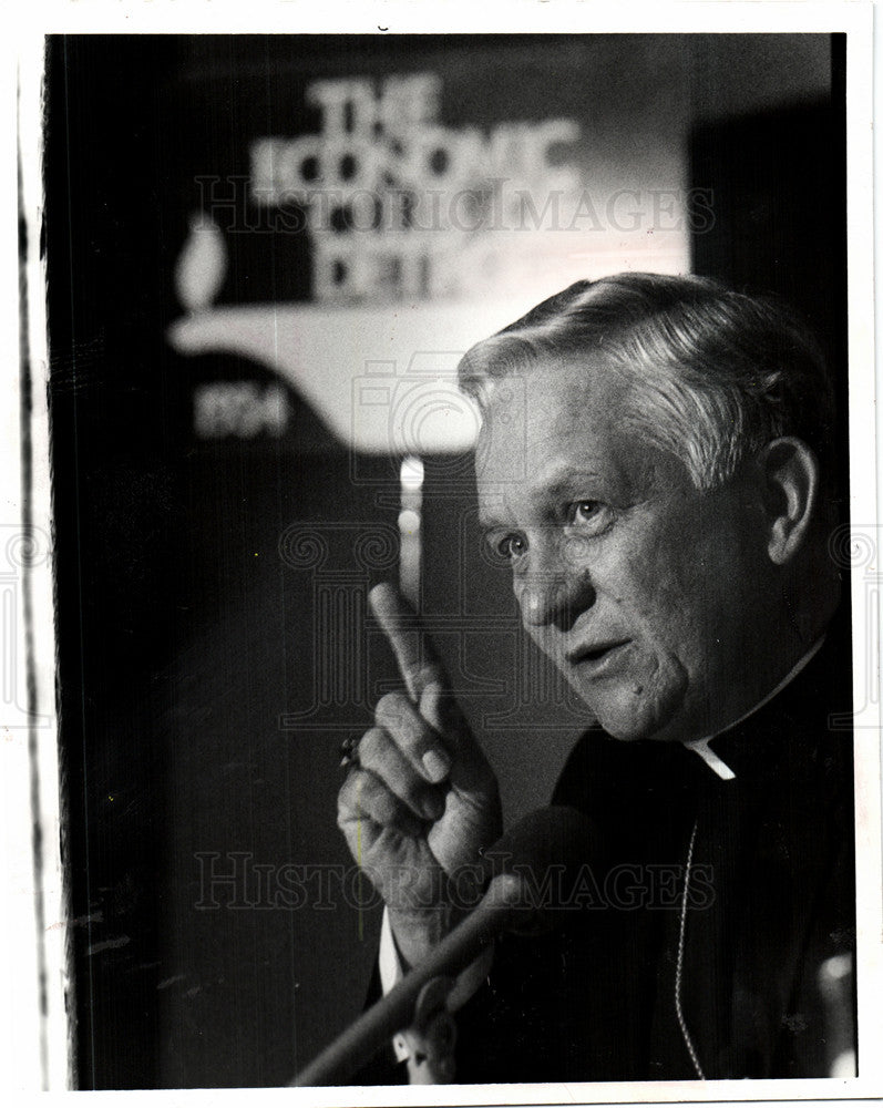 1990 Press Photo Archbishop Adam Maida - Historic Images