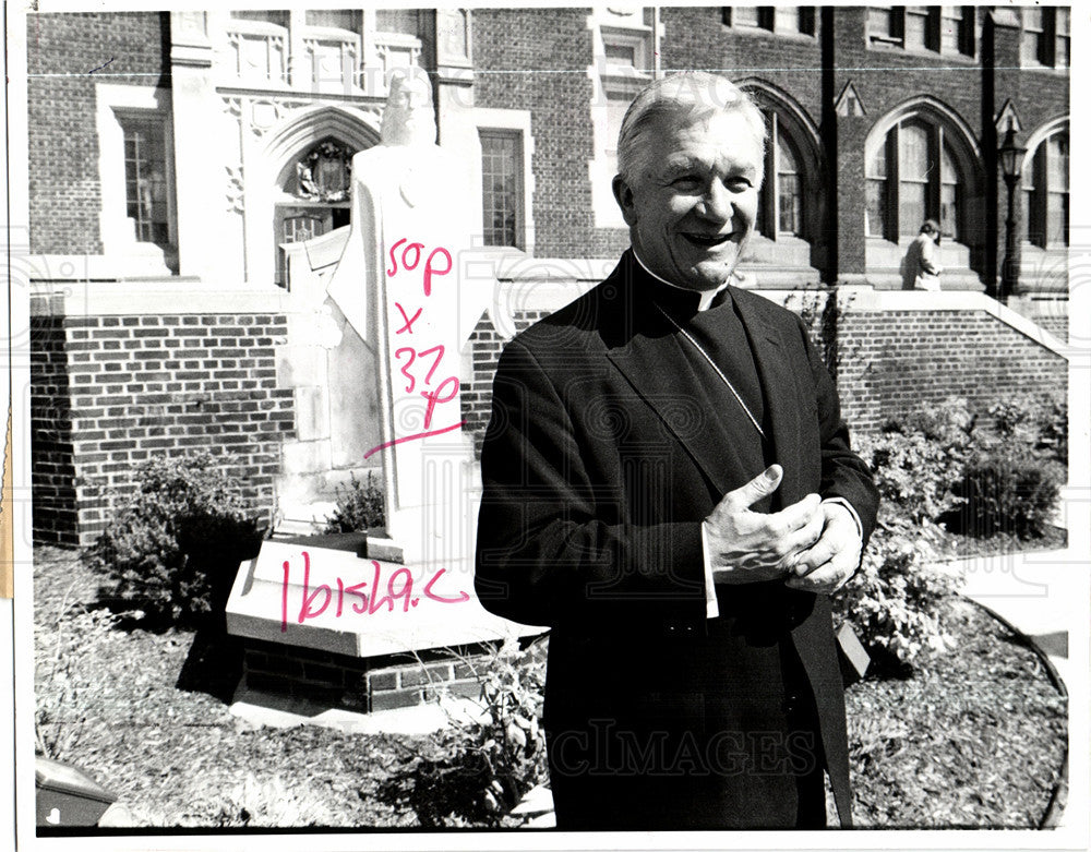 1991 Press Photo Adam Maida archbishop Detroit - Historic Images