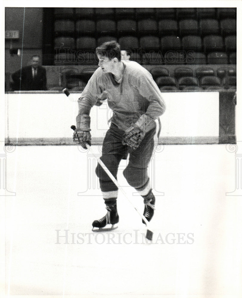 1966 Press Photo Peter Mahovlich Redwings Hockey - Historic Images