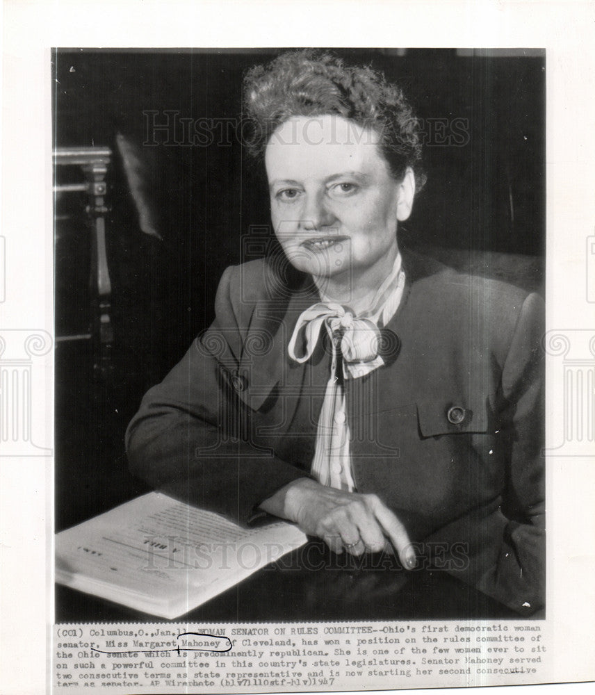 1947 Press Photo Miss Margaret Mahoney senator - Historic Images