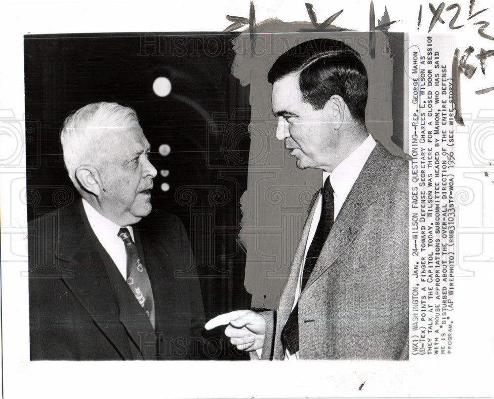 1956 Press Photo George Mahon Charles E. Wilson Capitol - Historic Images