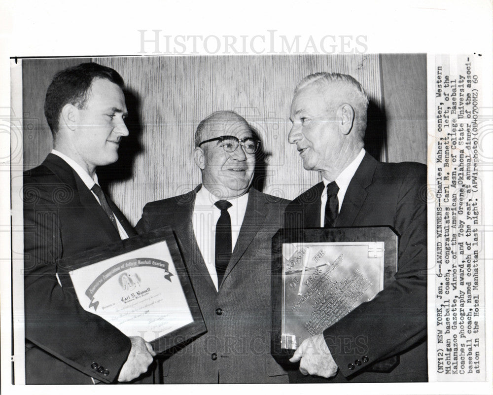 1960 Press Photo Charles Maher Carl Bennett Toby Greene - Historic Images