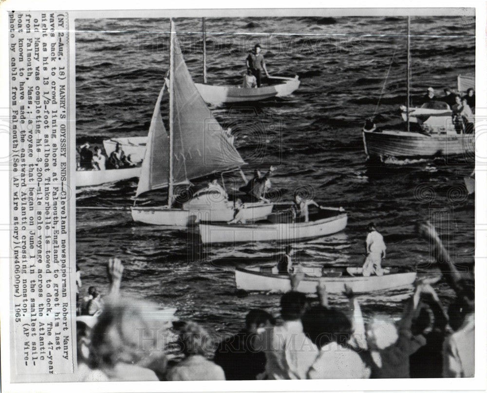 1965 Press Photo Robert Manry, Tranatlantic-Sailboat - Historic Images