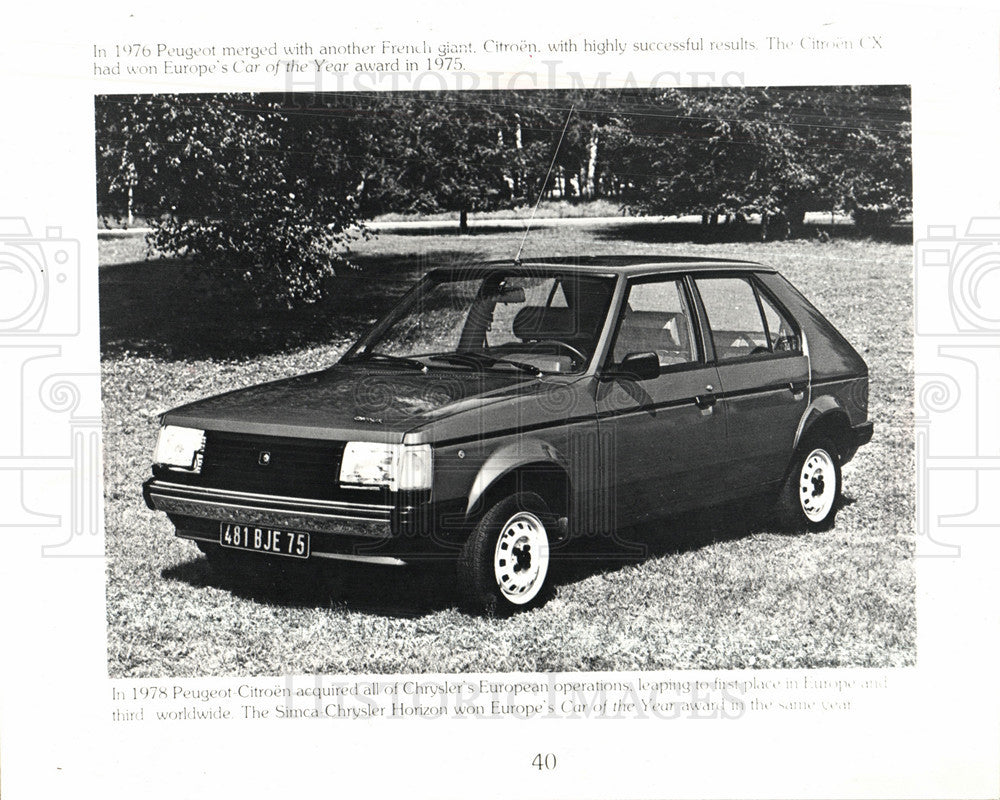 1981 Press Photo Simca-Chrystler Horizon Peugeot - Historic Images