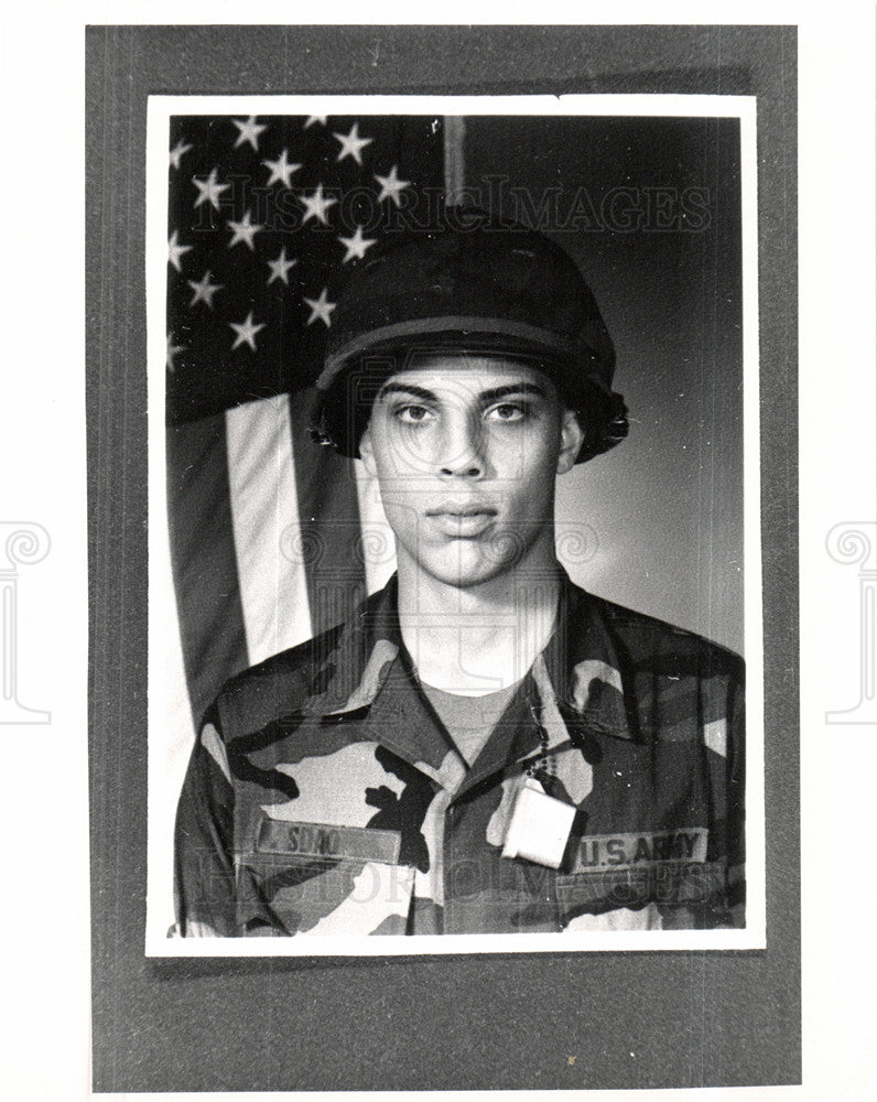 1991 Press Photo Glen Sdao Army Canton Michigan Soldier - Historic Images