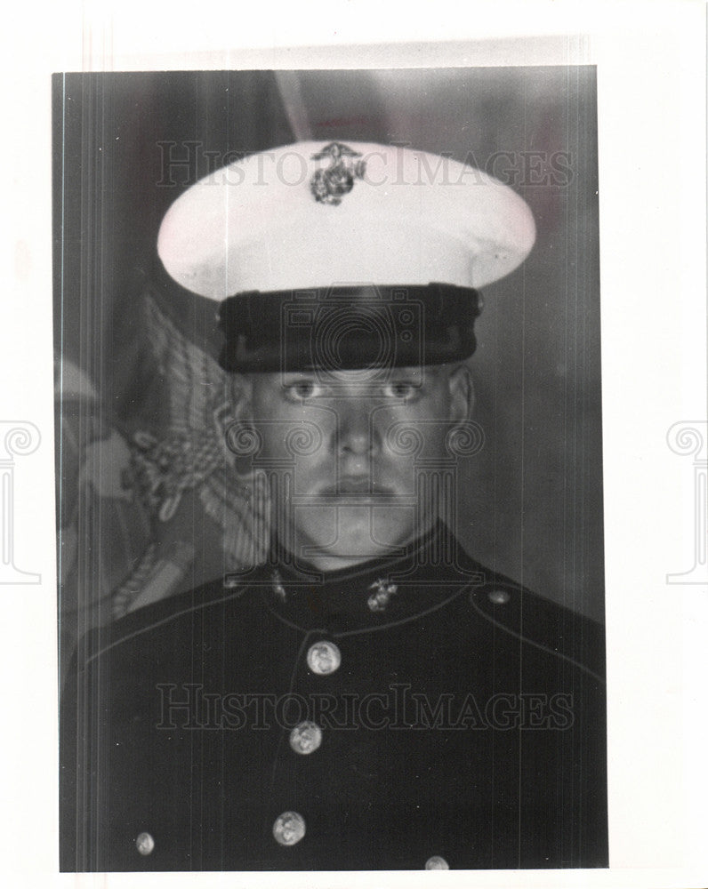 1991 Press Photo Ryan W Howard Marines Fenton MI - Historic Images