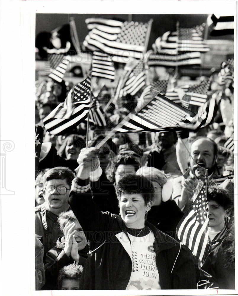 1991 Press Photo Rally America Gulf war Carole Pankey - Historic Images