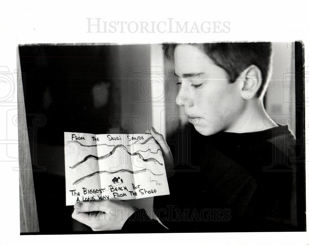 1991 Press Photo Scott Mcginnity card Michael shows - Historic Images