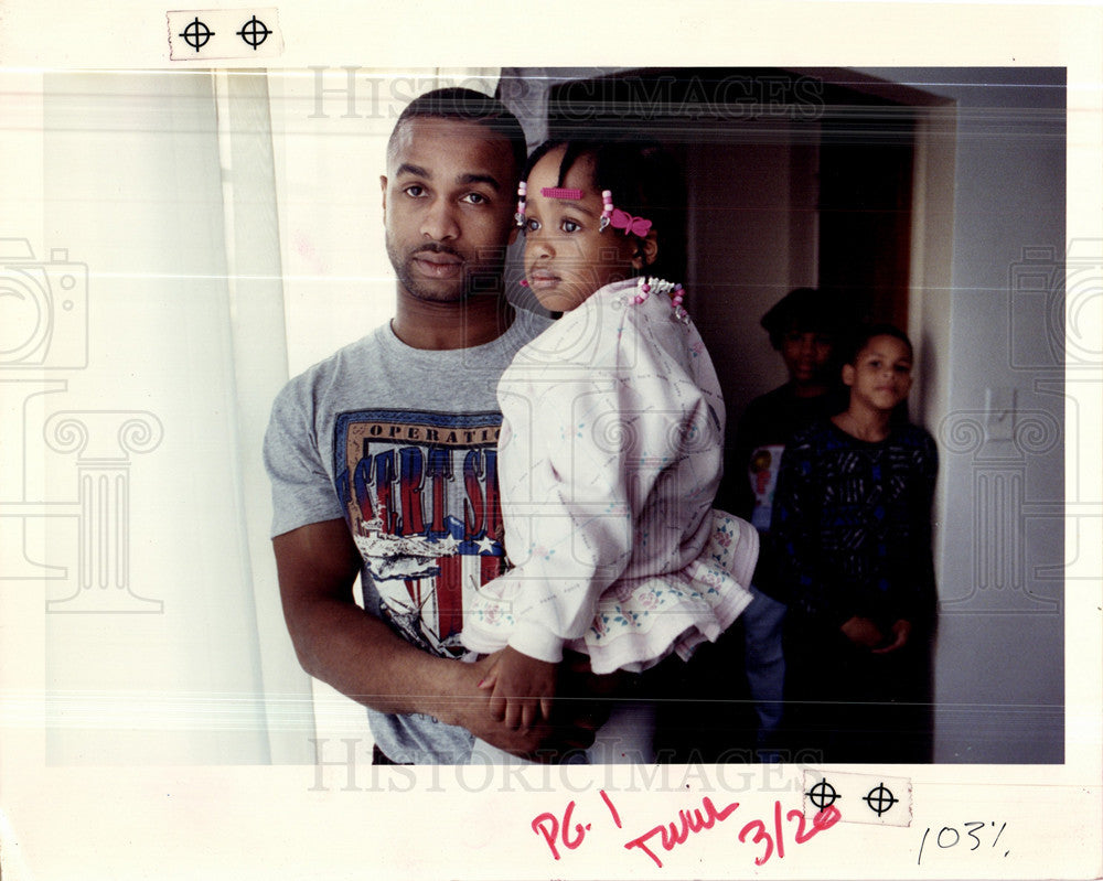 1991 Press Photo Rufus Crenshaw Tonya daughter Brandi - Historic Images