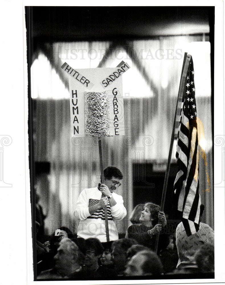 1991 Press Photo pro-Israel rally Congregation Zedels - Historic Images