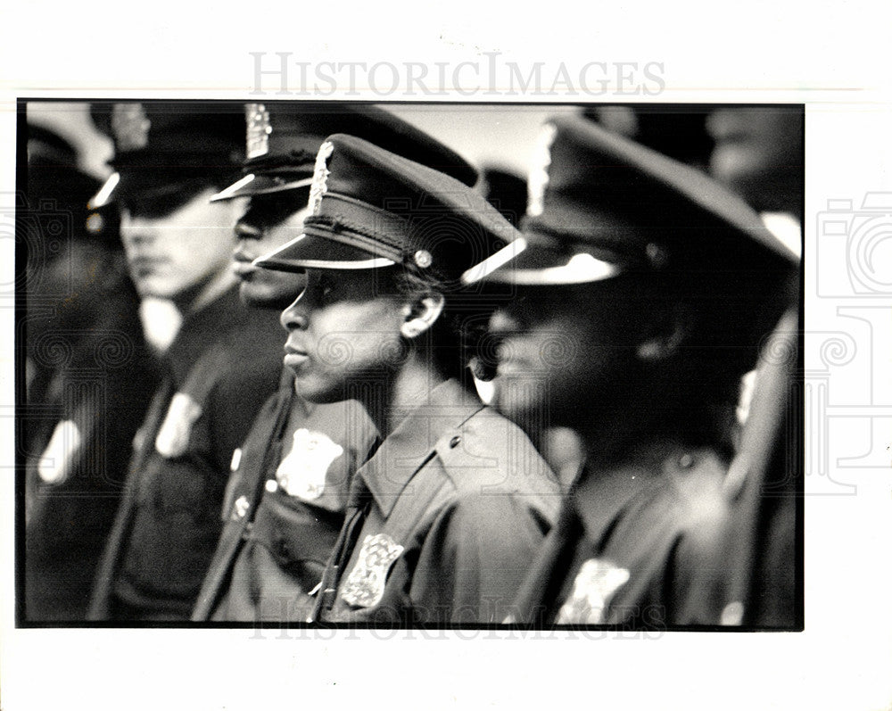 1987 Press Photo Detroit Police Academy Cadets Training - Historic Images