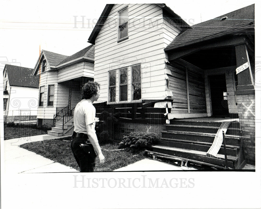 1981 Press Photo Poletown Detroit houses vandalized - Historic Images