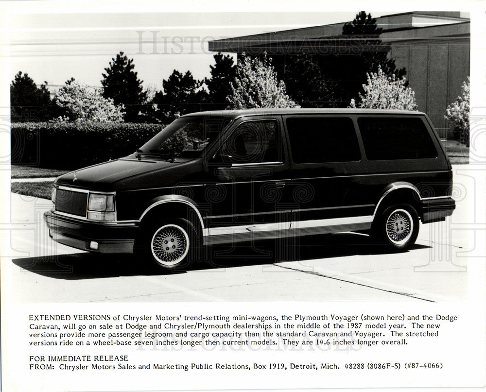 1986 Press Photo Plymouth Voyager Chrysler Corporation - Historic Images