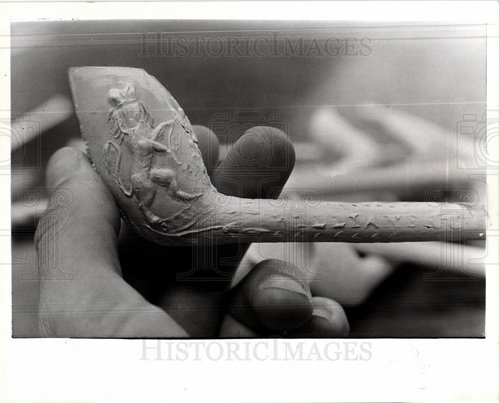 1978 Press Photo clay pipe 19th century detroit river - Historic Images