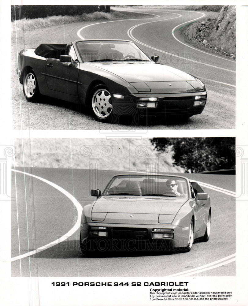 1991 Press Photo Porsche 944 S2 cabriolet sports car - Historic Images