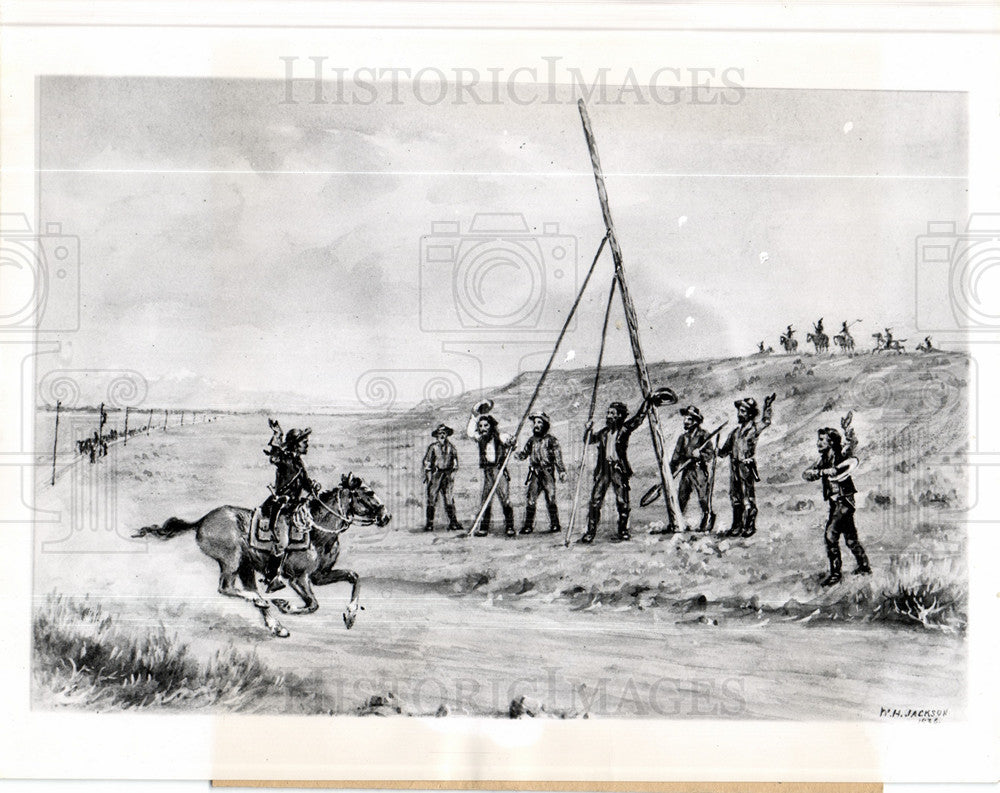1951 Press Photo Pony Express Western Union 1860s - Historic Images