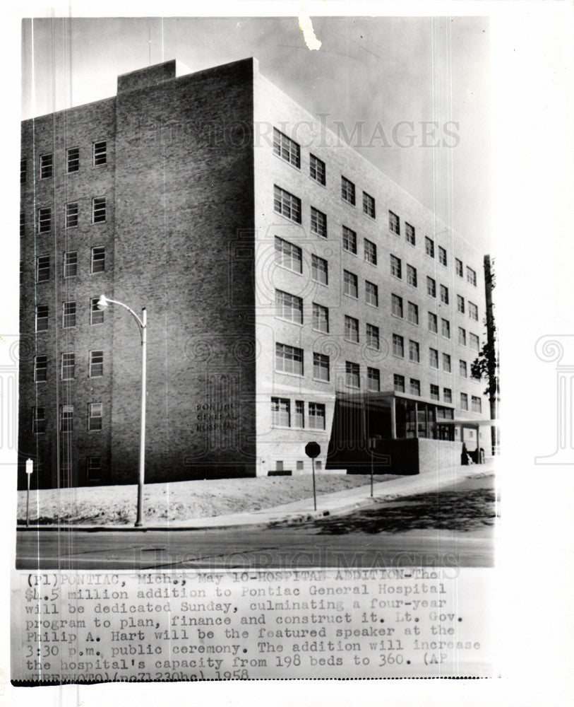 1958 Press Photo Pontiac General Hosptial addition - Historic Images