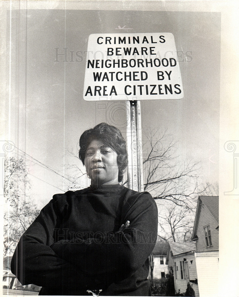 1971 Press Photo Rebecca Johnson citizen patrol Pontiac - Historic Images