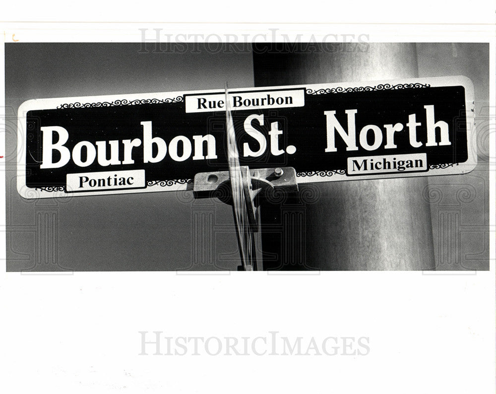 1972 Press Photo signs Saginaw Street Bourbon Street - Historic Images