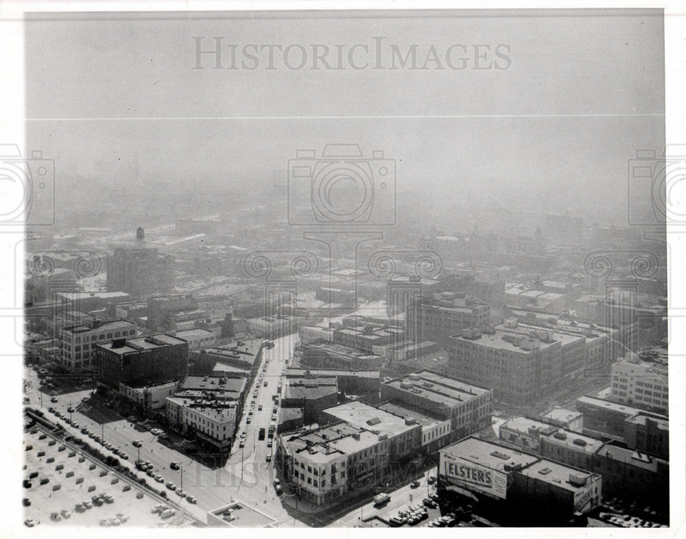 1955 Press Photo Cloud City Los Angeles Pollution Air - Historic Images