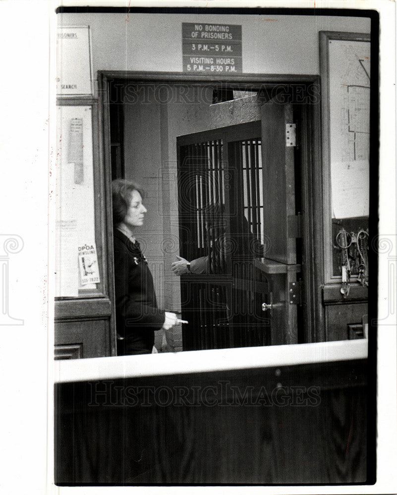 1980 Press Photo police precinct station Detroit - Historic Images