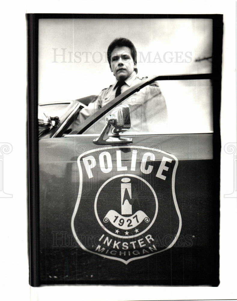 1987 Press Photo Inkster three stars police car uniform - Historic Images