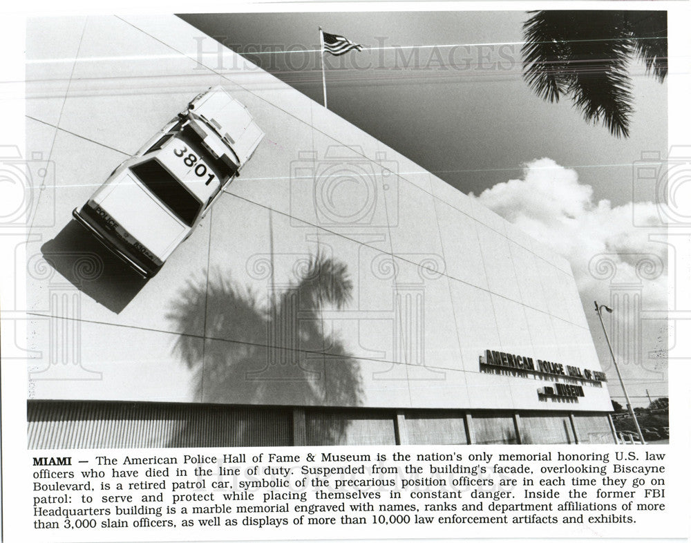 1990 Press Photo patrol car suspended  Miami Police - Historic Images