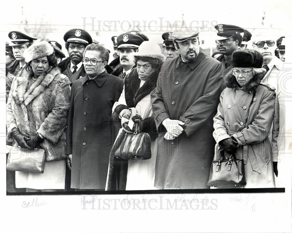 1983 Press Photo police funeral fallen Detroit - Historic Images