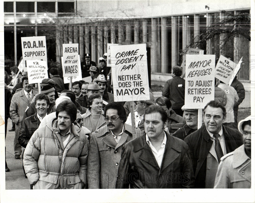 1979 Press Photo Police Demonstration and Protest - Historic Images