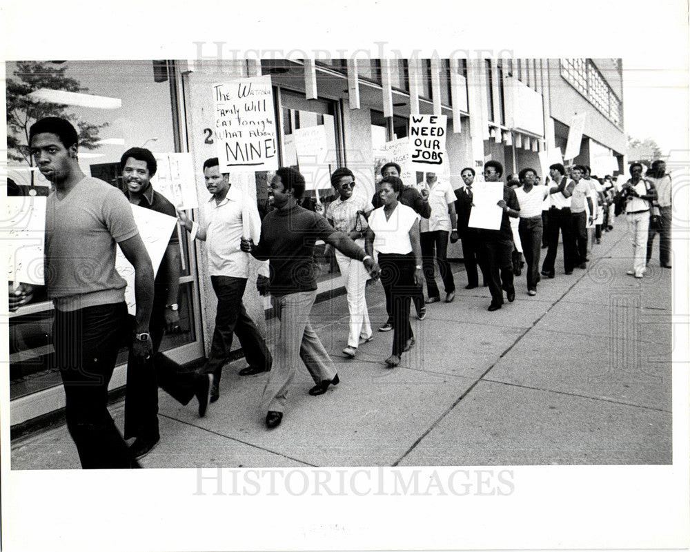 1980 Press Photo Police Demonstration and Protest - Historic Images