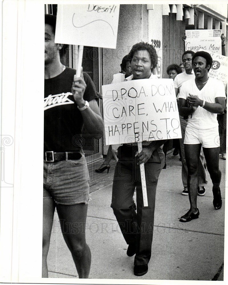 1980 Press Photo Police demonstration protest - Historic Images