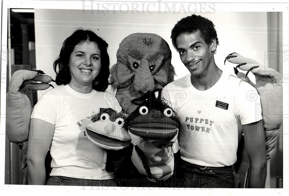 1978 Press Photo puppet boogie man Wes Powell Cindi Yot - Historic Images