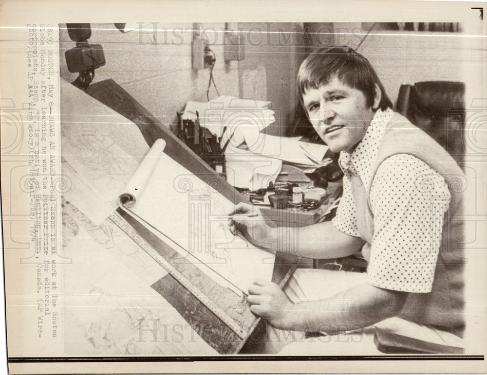 1974 Press Photo Paul Szepp Cartoonist - Historic Images