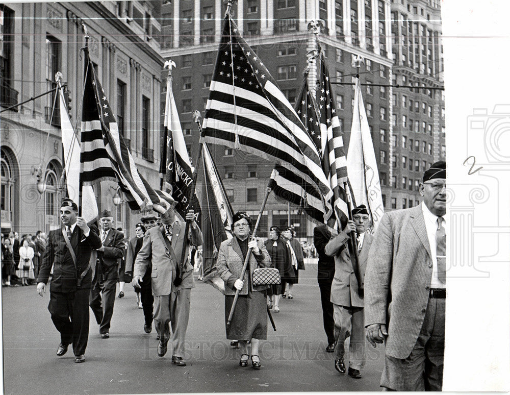 1957 Press Photo Polish parade General Casimir Pulaski - Historic Images