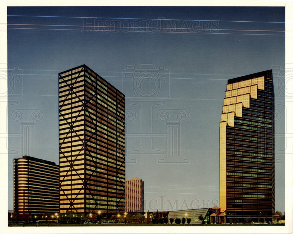 1987 Press Photo Detroit Building Skyline - Historic Images