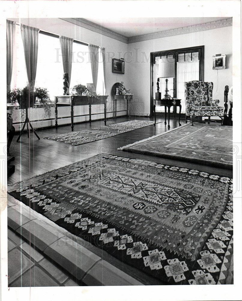 1977 Press Photo Oriental rug mosaic color - Historic Images