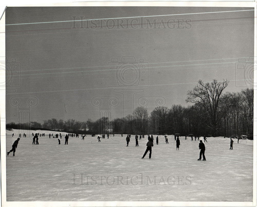 1938 Press Photo Rouge Park Marge Skating Pond - Historic Images