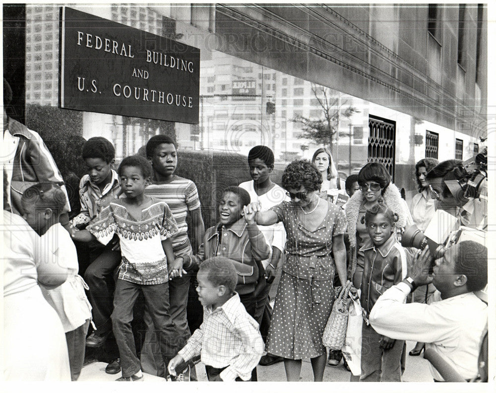 1979 Press Photo Children Black Fed Ct - Historic Images