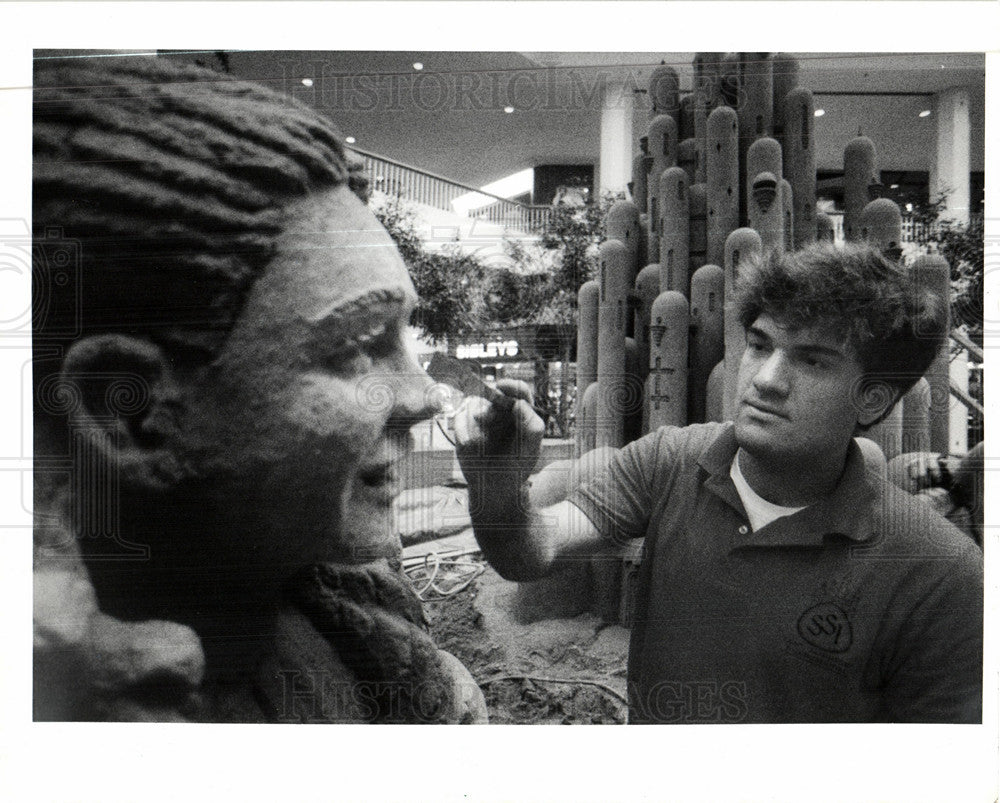 1989 Press Photo sand sculpture sand water art - Historic Images