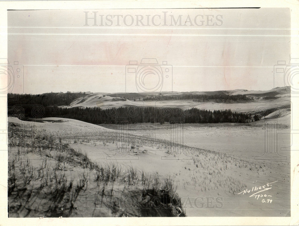 1981 Press Photo sand dunes Michigan mining management - Historic Images