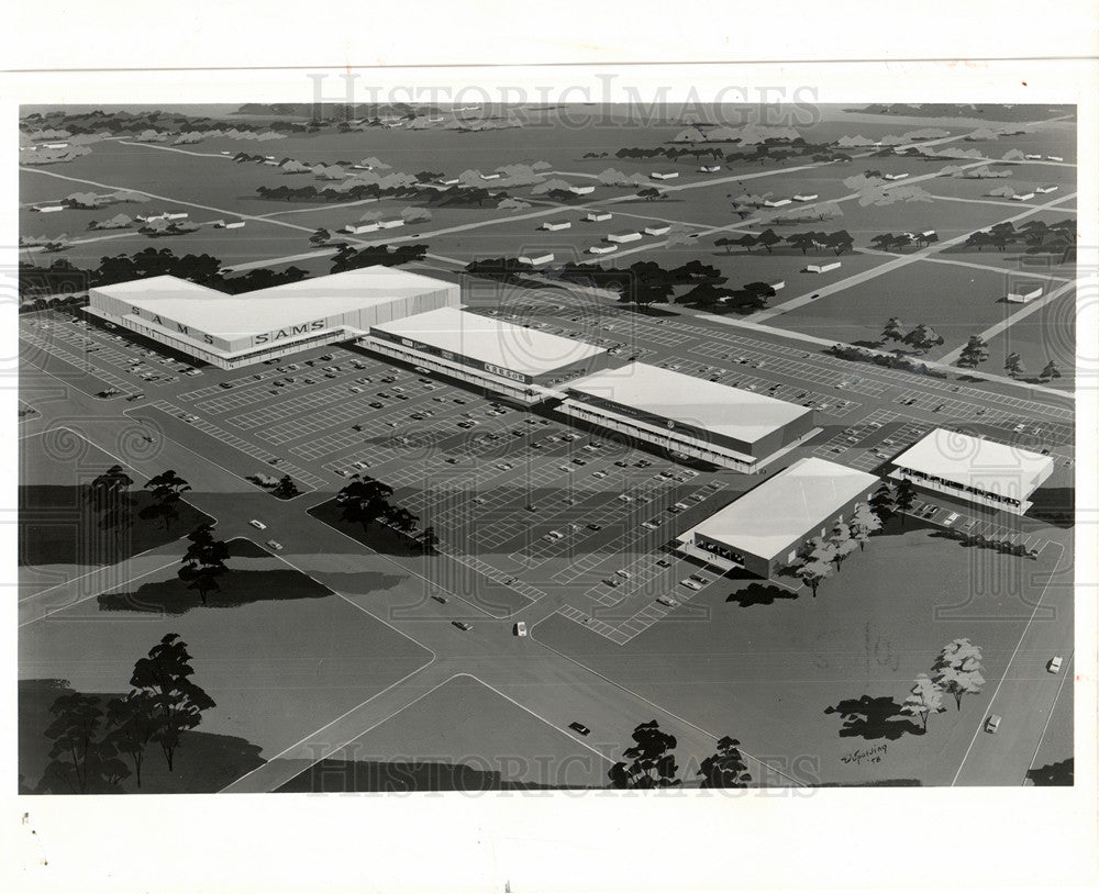 1958 Press Photo Sam&#39;s new department store - Historic Images