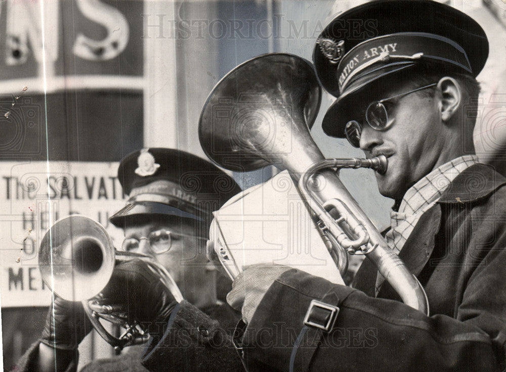 1939 Press Photo Salvation Army band downtown Detroit - Historic Images