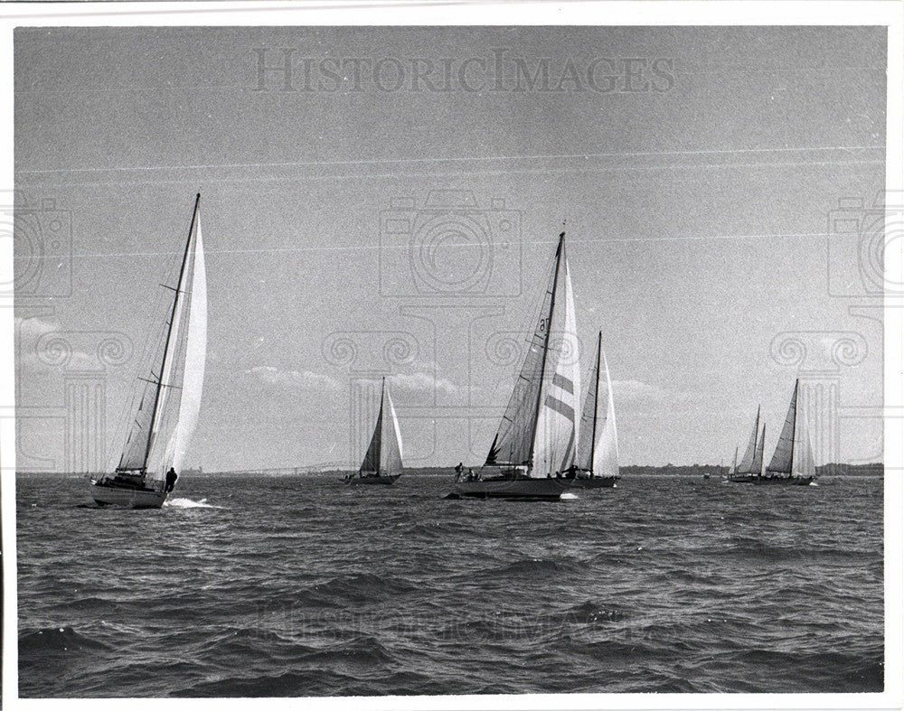 1959 Press Photo Sailing Race Lake Huron Boats Class A - Historic Images