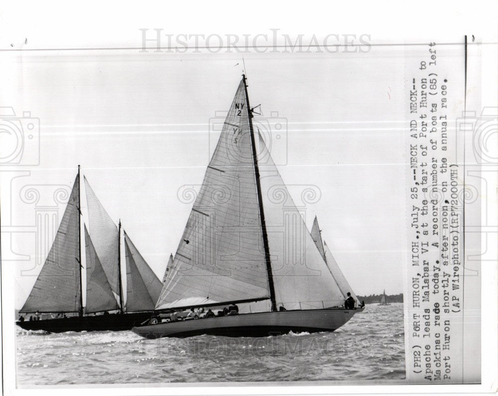 1950 Press Photo Sailing Port Huron - Historic Images