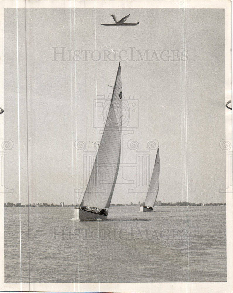 1948 Press Photo yachts sailboats race DYC lake regatta - Historic Images