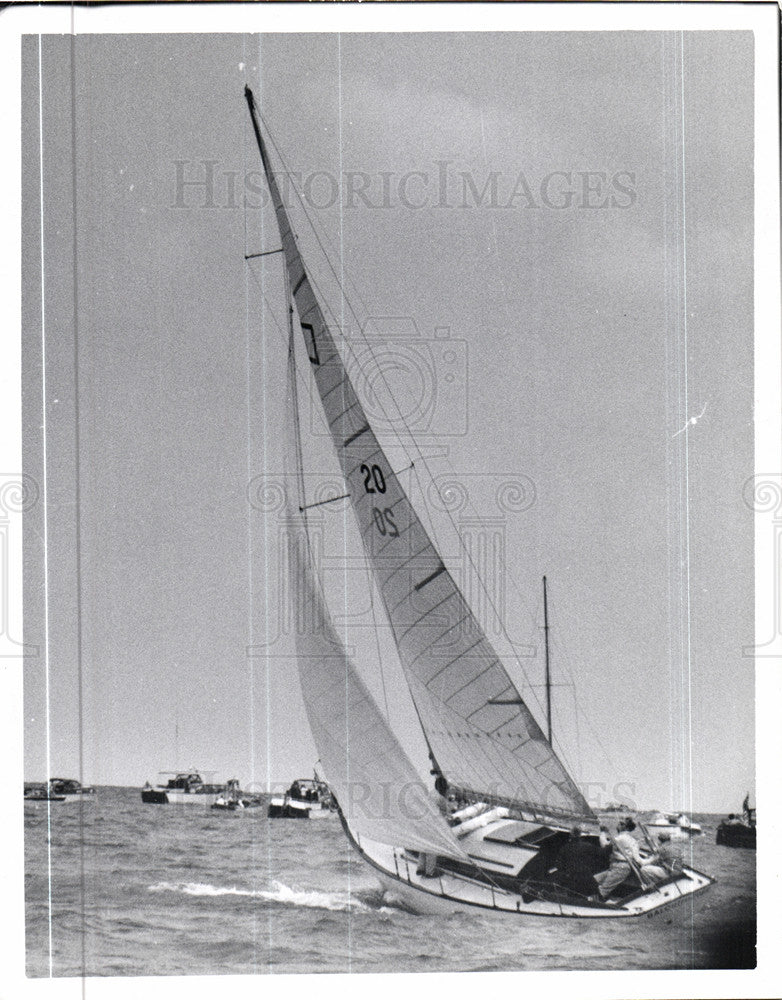 1959 Press Photo Sailboat sailing sea vessels boats - Historic Images